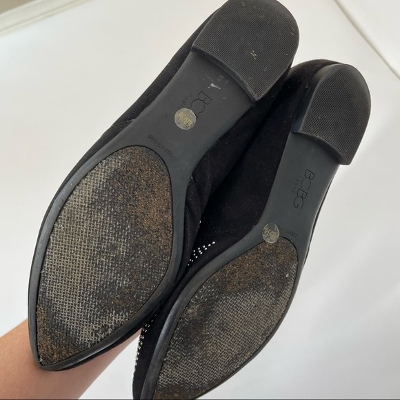 BCBG Paris Suede Studded Pointed Toe Loafer Flats Black Size 6B / 36 - Picture 5 of 6